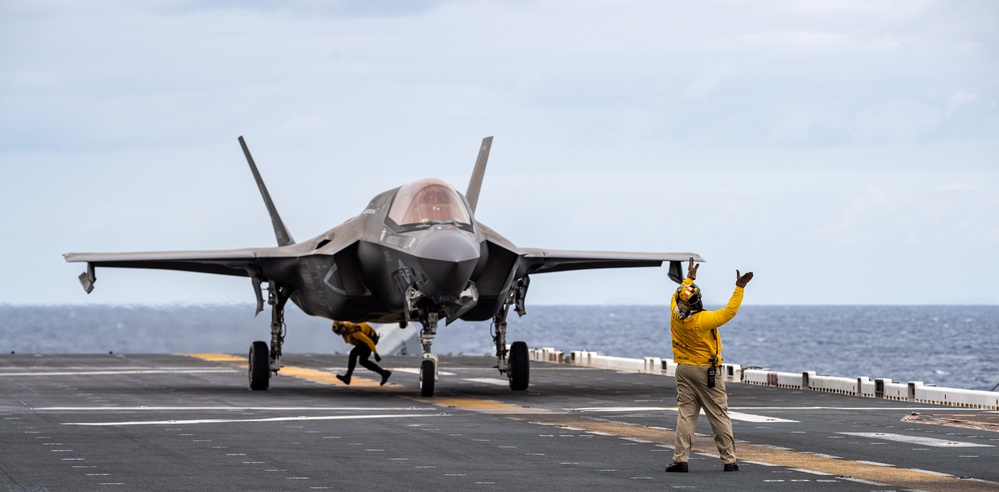 USS America Conducts Flight Operations With VMFA 121