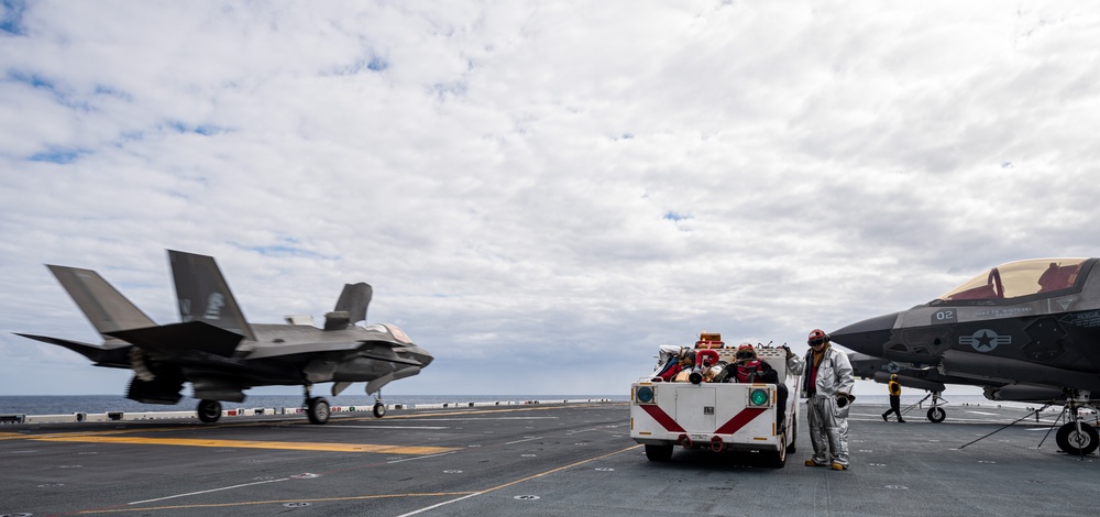 USS America Conducts Flight Operations With VMFA 121