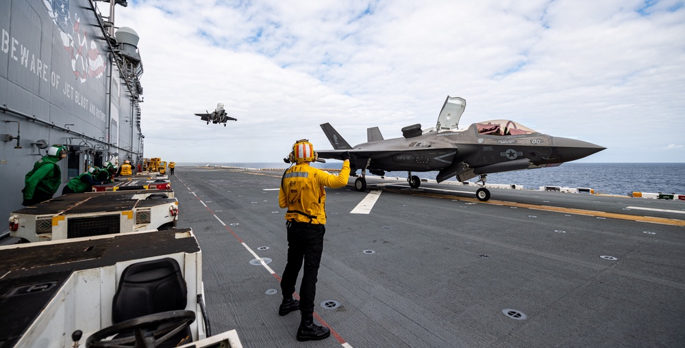 USS America Conducts Flight Operations With VMFA 121