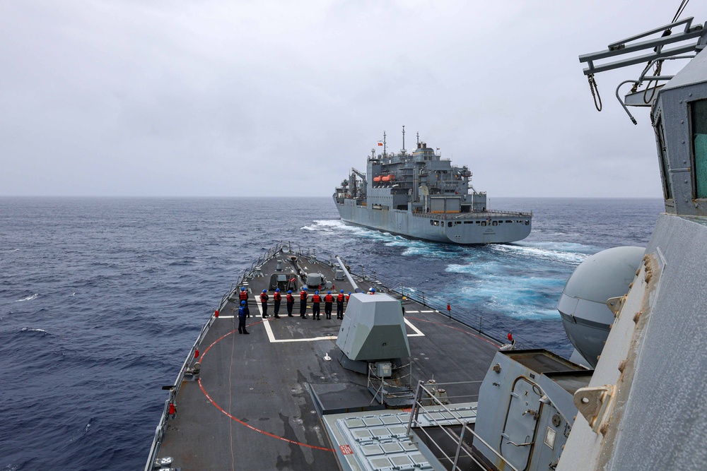 USS John Finn Conducts RAS with Cesar Chavez