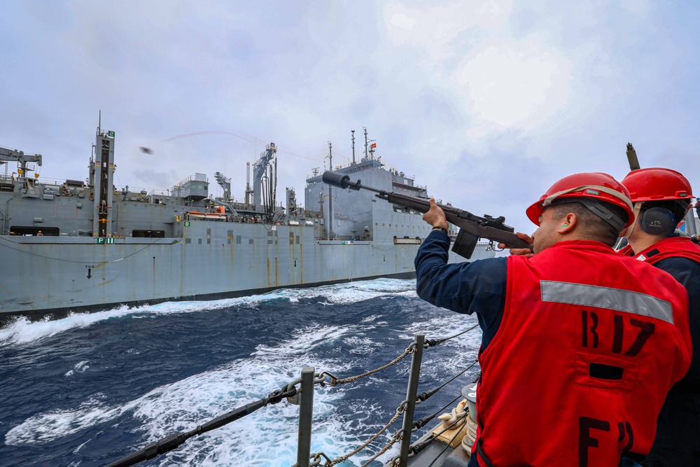 USS John Finn Conducts RAS with Cesar Chavez
