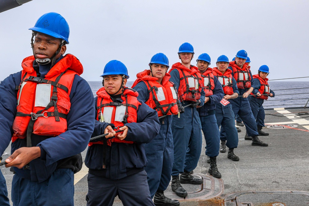 USS John Finn Conducts RAS with Cesar Chavez