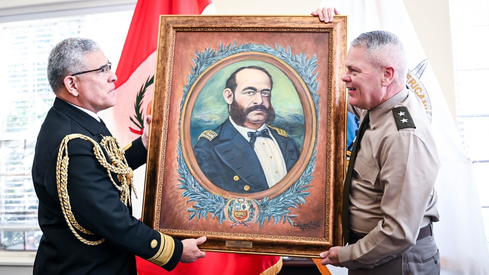 Peruvian Dignitaries present Historic Portrait to the Inter-American Defense College