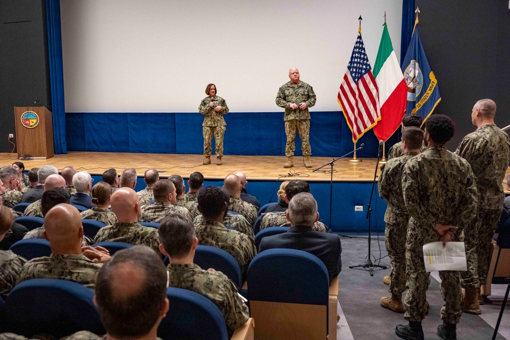 CNO and MCPON visit Sailors in Naples