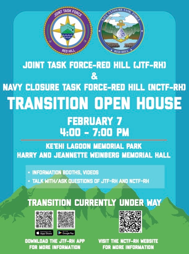 Red Hill Transition Open House to be held Feb 7 at Keʻehi Lagoon Memorial Park