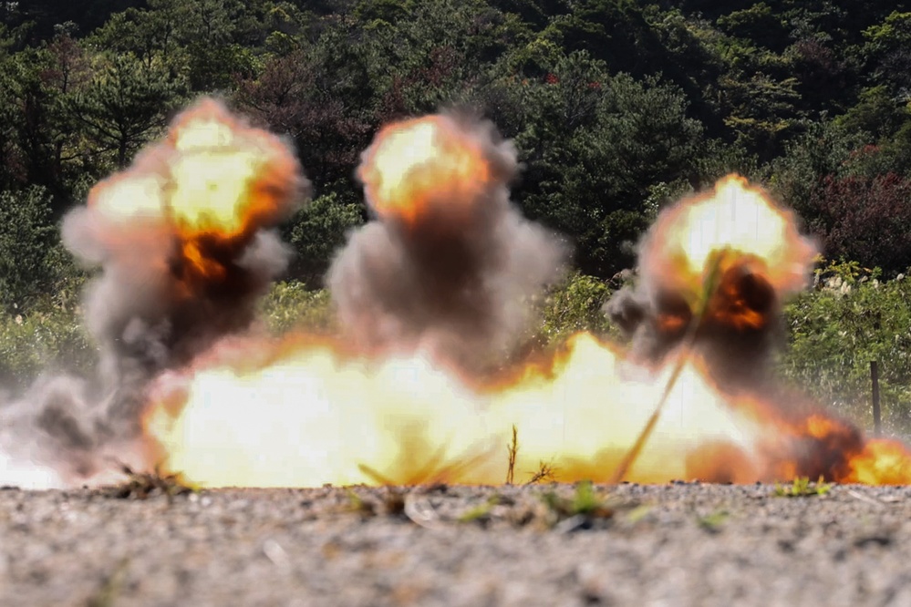 U.S. Marines with 2/7 Execute a Demolition Range