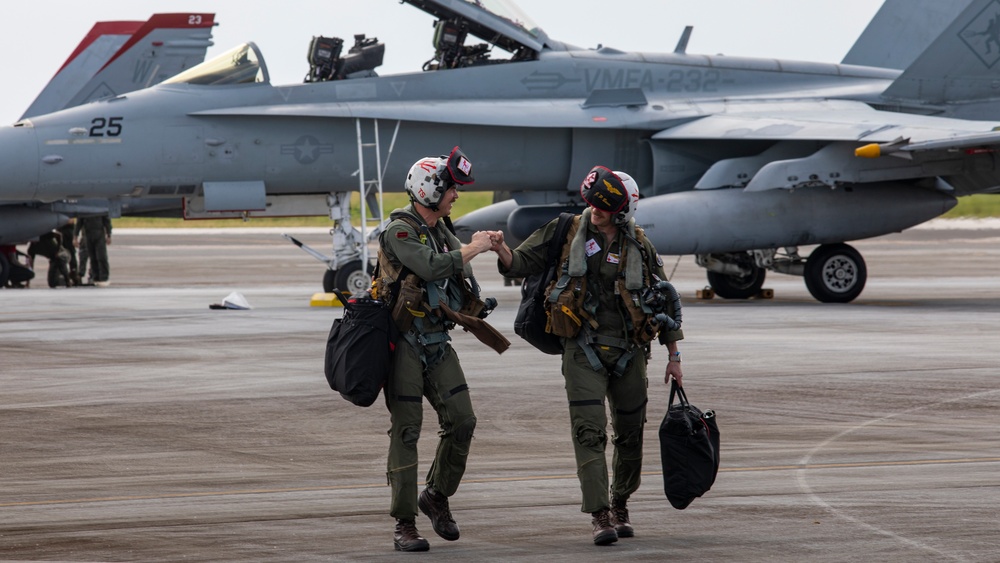 New Arrival: VMFA-232 land at Andersen Air Force Base, Guam