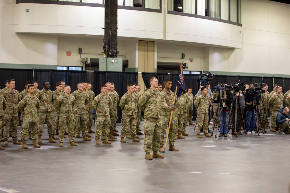 Family and Friends sends off Mass Guard Infantry Battalion for deployment