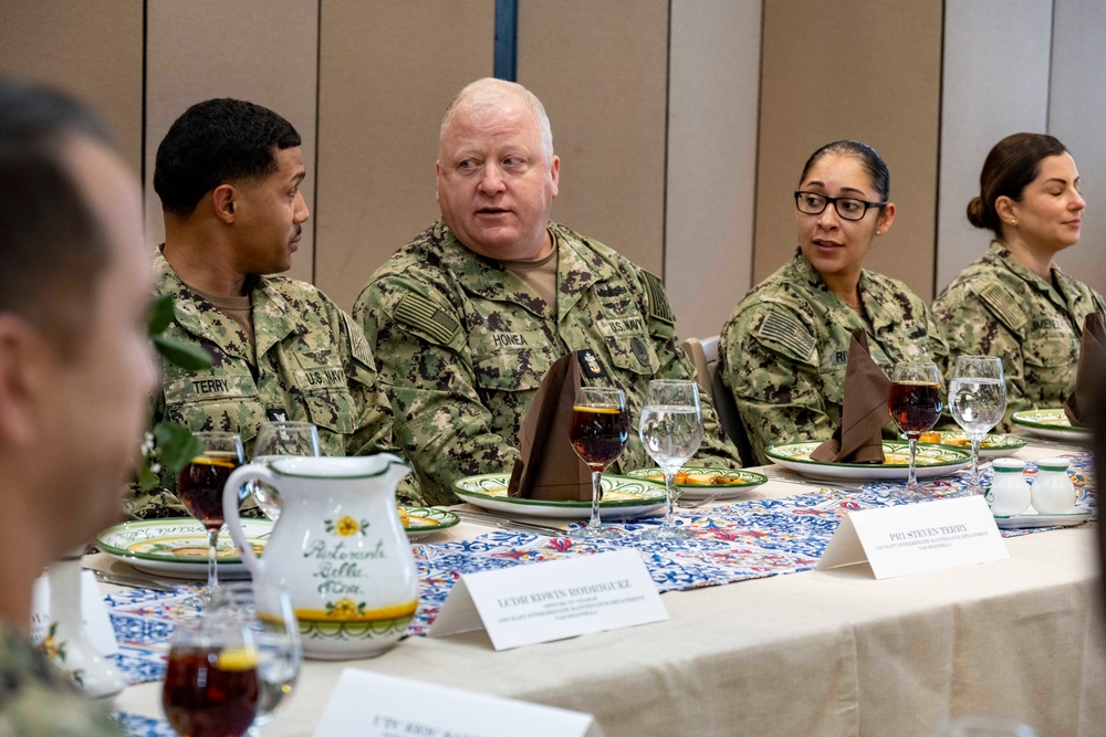 CNO and MCPON visit Sailors at NAS Sigonella