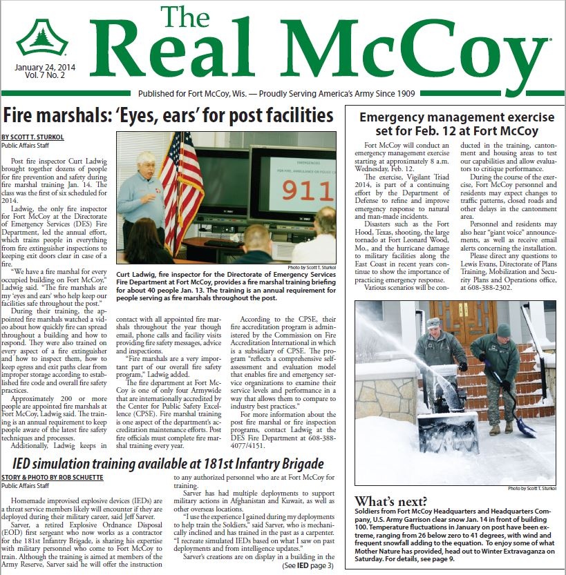 This Month in Fort McCoy History — January 2024