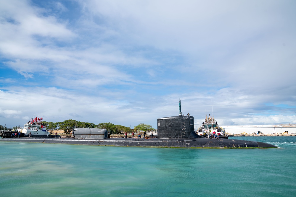 USS North Carolina departs U.S. Naval Base Guam