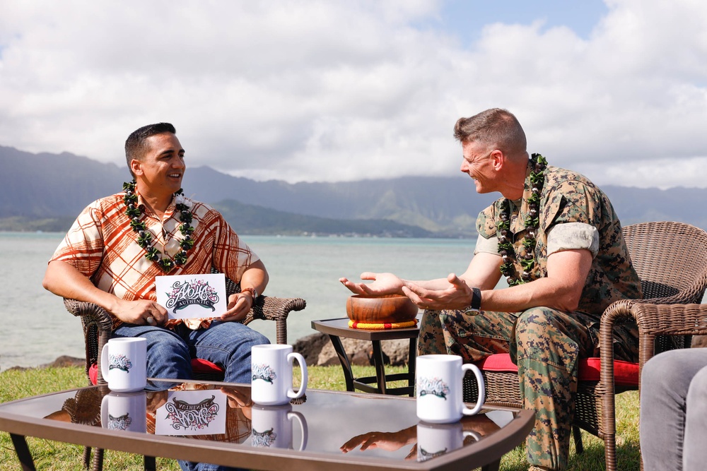 Real Talk: U.S. Marine Corps Col. Jeremy Beaven meets with Kamaka Pili for “Aloha Authentic” news segment