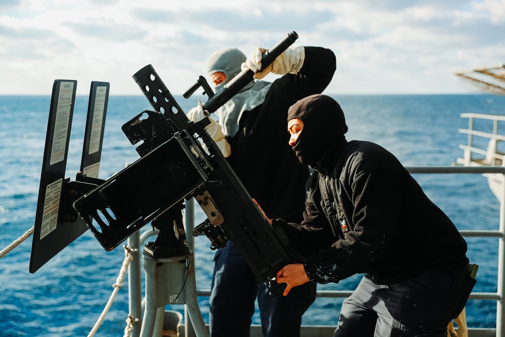 Sailors Conduct 50 Caliber Training on the Fantail