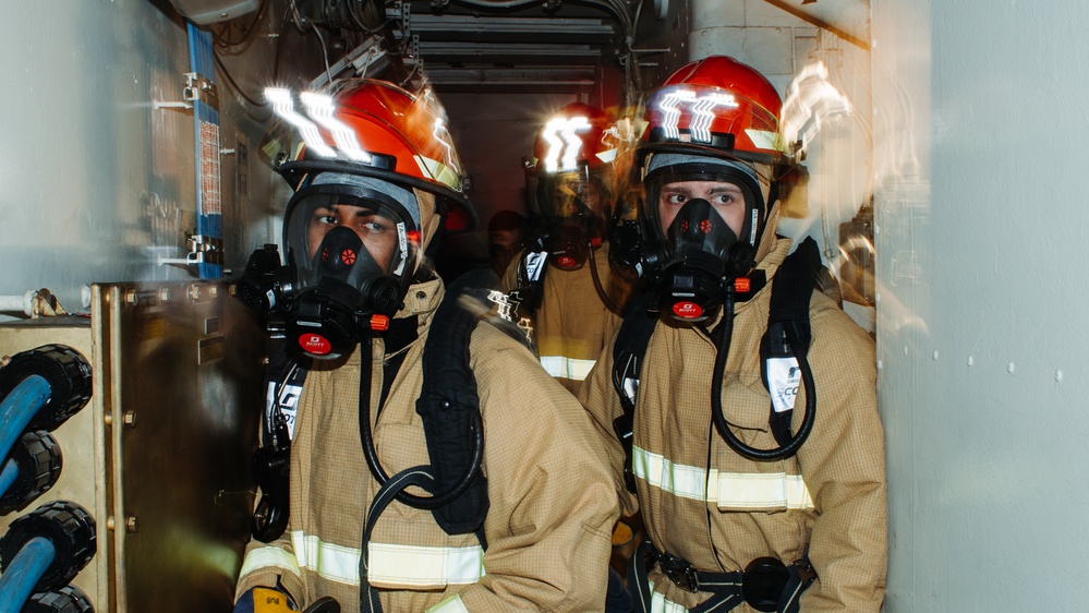 USS George Washington Conducts a General Quarters Drill