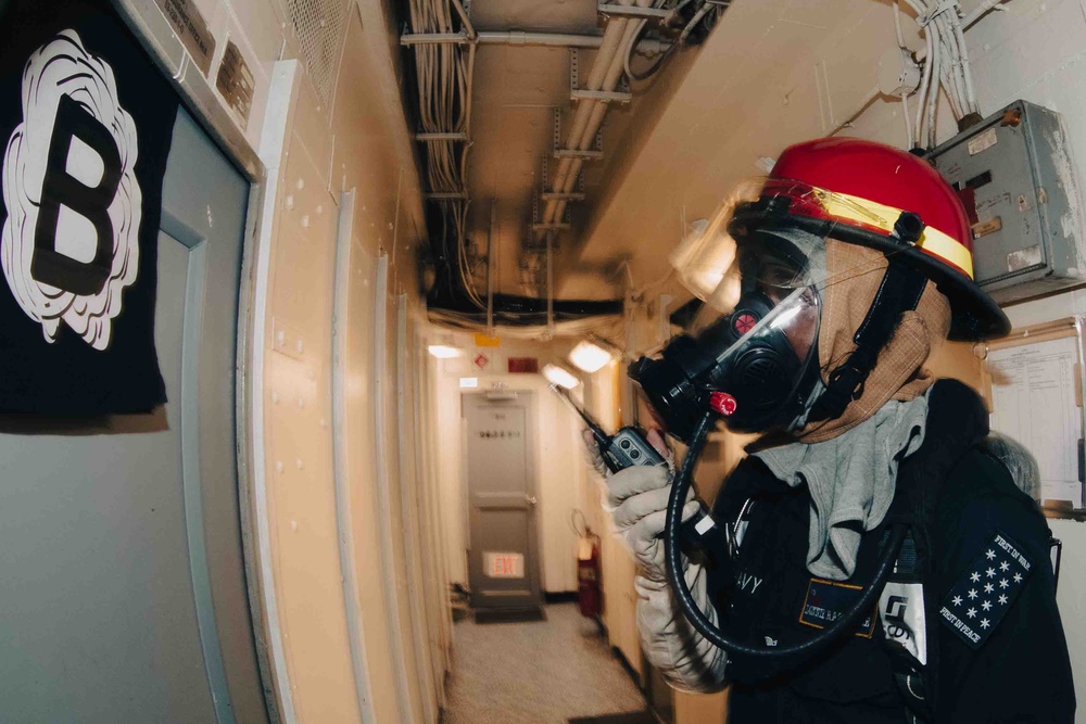 Sailors Conduct General Quarters Aboard USS George Washington