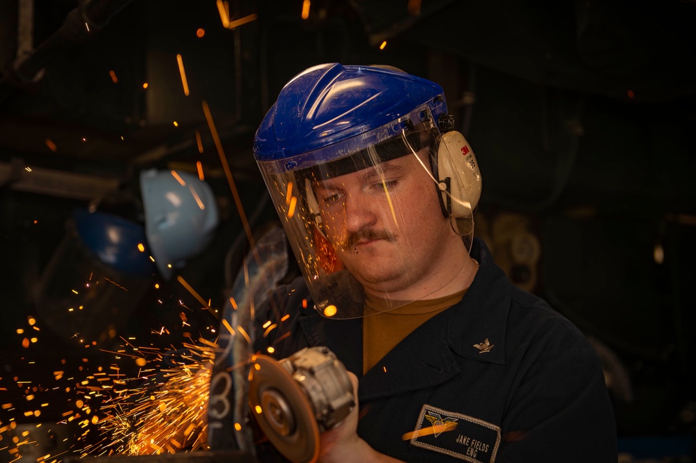 Sailor Conducts Maintenance Aboard USS Carl Vinson (CVN 70)