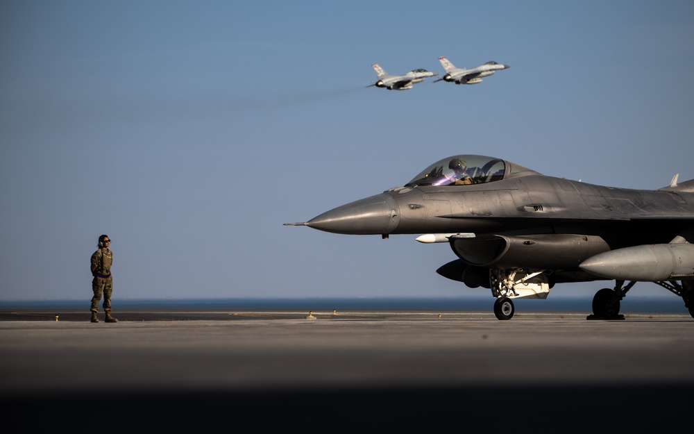 F-16s launch from U.S. CENTCOM AOR