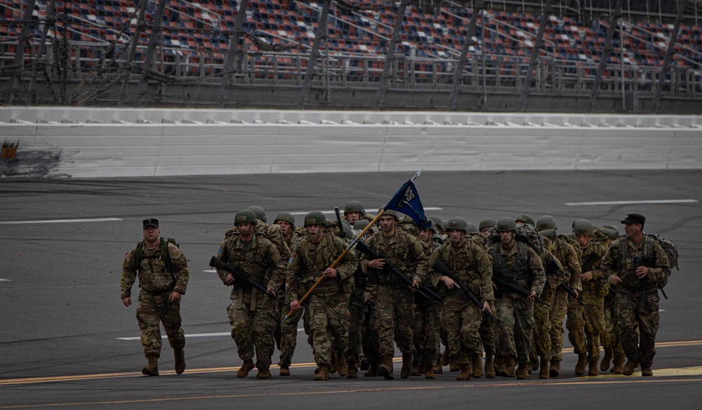 Officer Candidates ruck at the Talladega Superspeedway