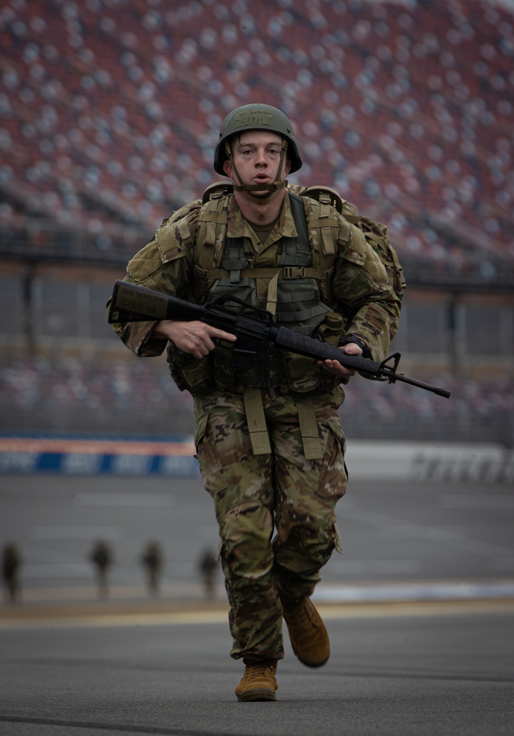 Officer Candidates ruck as the Talladega Superspeedway