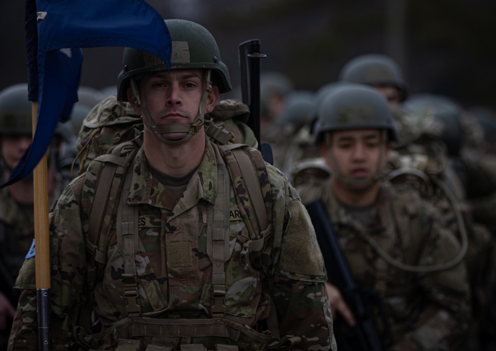 Officer Candidates ruck at the Talladega Superspeedway