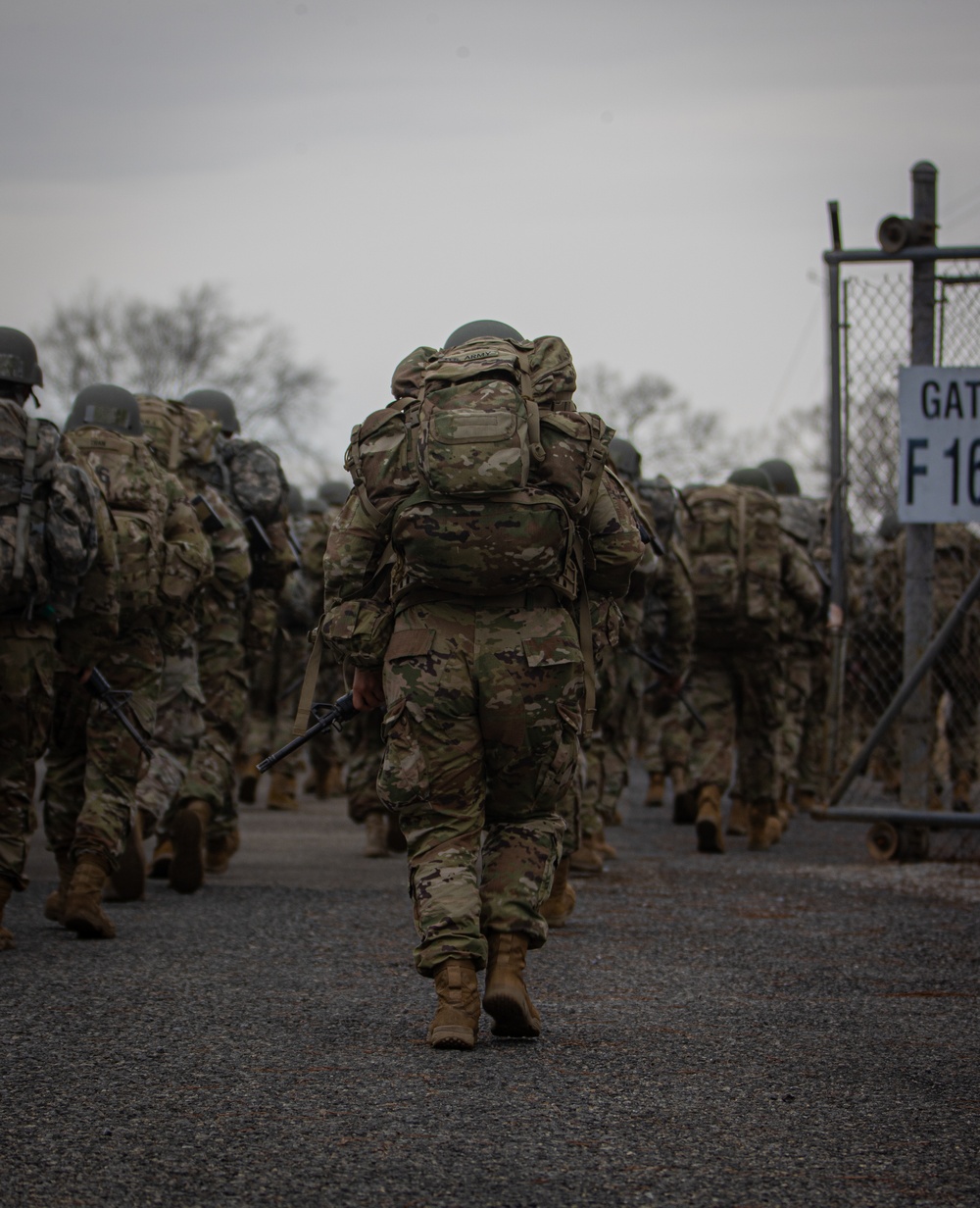 Officer Candidates ruck at the Talladega Superspeedway