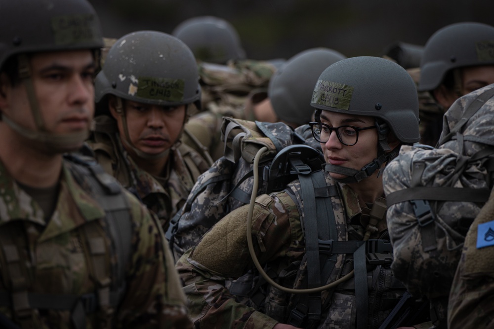 Officer Candidates ruck at the Talladega Superspeedway