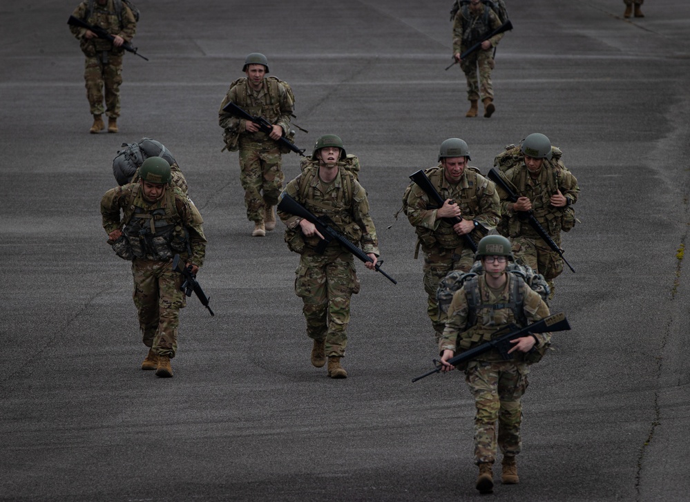 Officer Candidates ruck at the Talladega Superspeedway