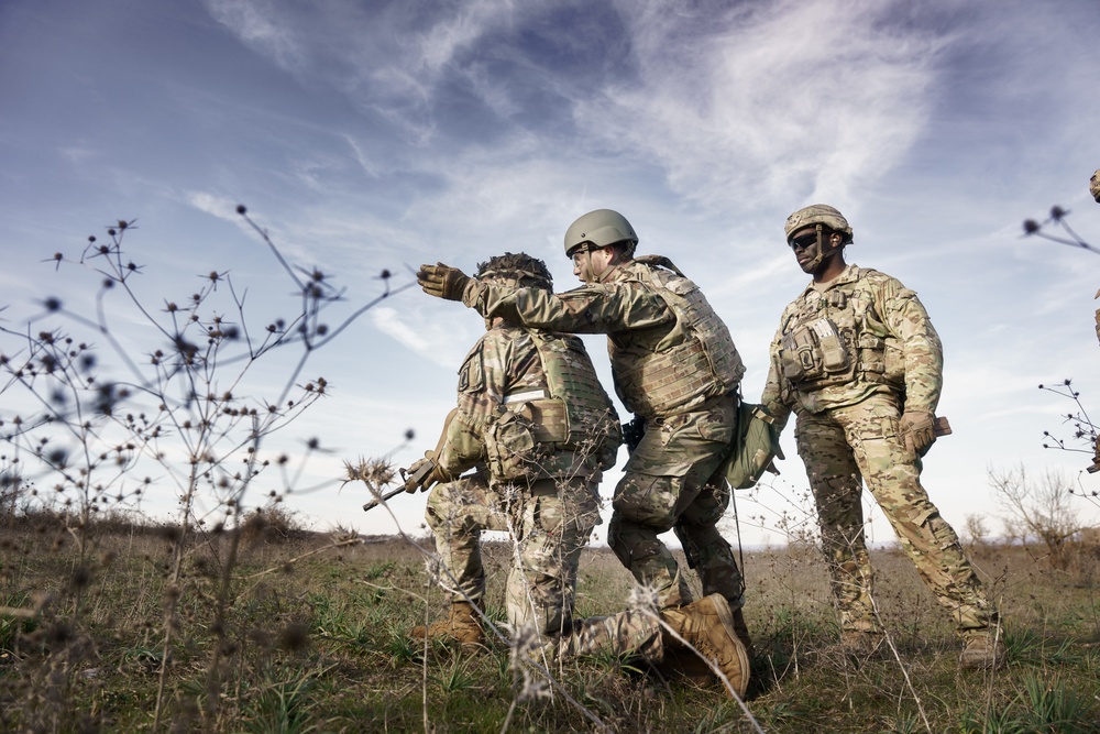 Sky Soldiers Conduct A Blank and Live Fire Exercise During Repel Resolve II