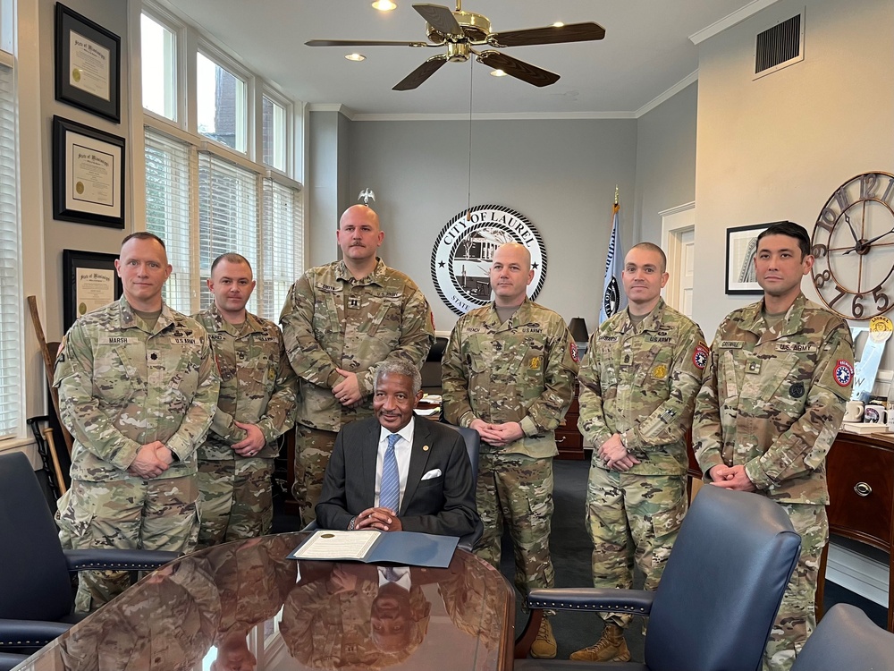 Sgt. 1st Class Corey Engard Honored by Mayor of Laurel