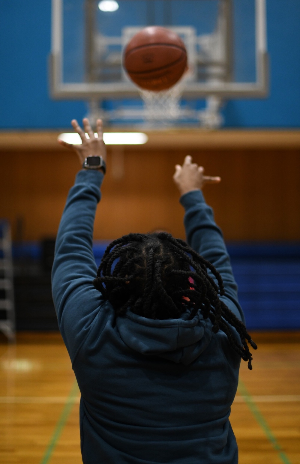Competitors come out for intramural free throw shootout event at Camp Zama