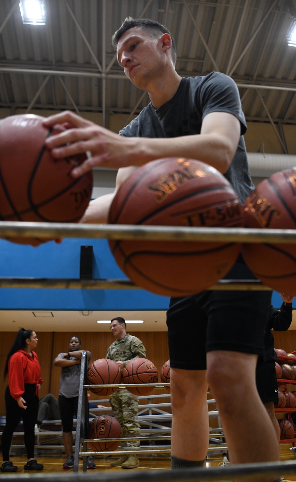 Competitors come out for intramural free throw shootout event at Camp Zama
