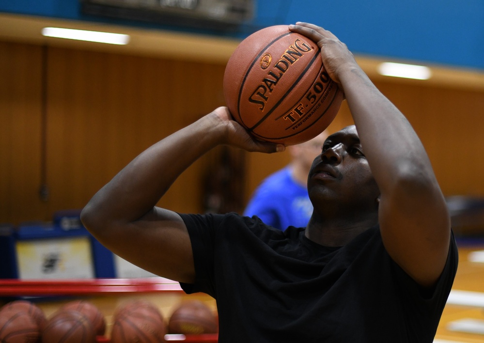 Competitors come out for intramural free throw shootout event at Camp Zama