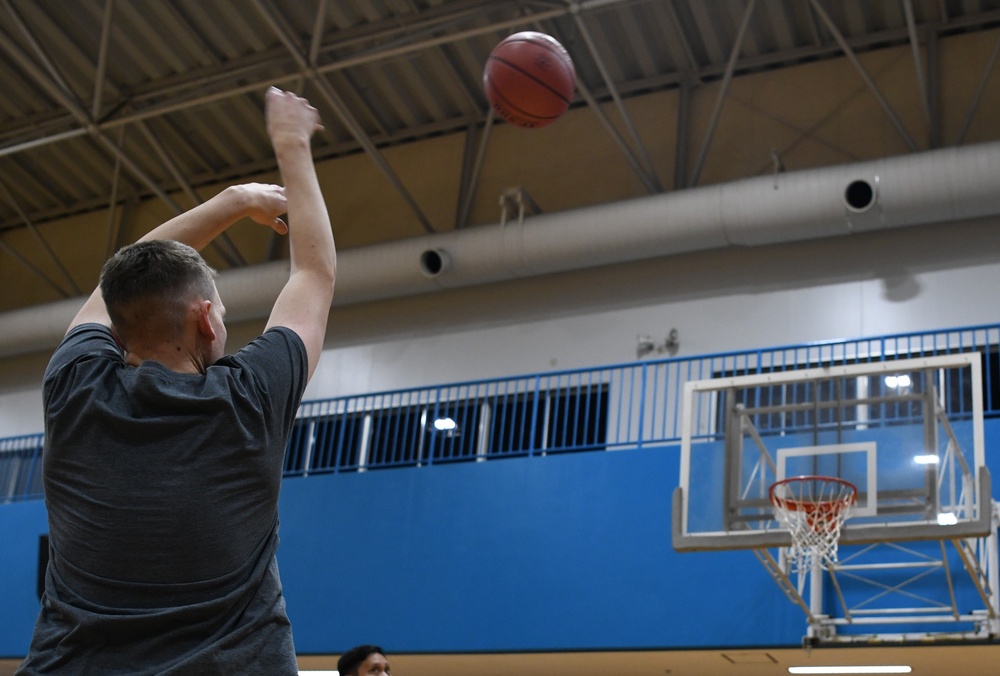 Competitors come out for intramural free throw shootout event at Camp Zama