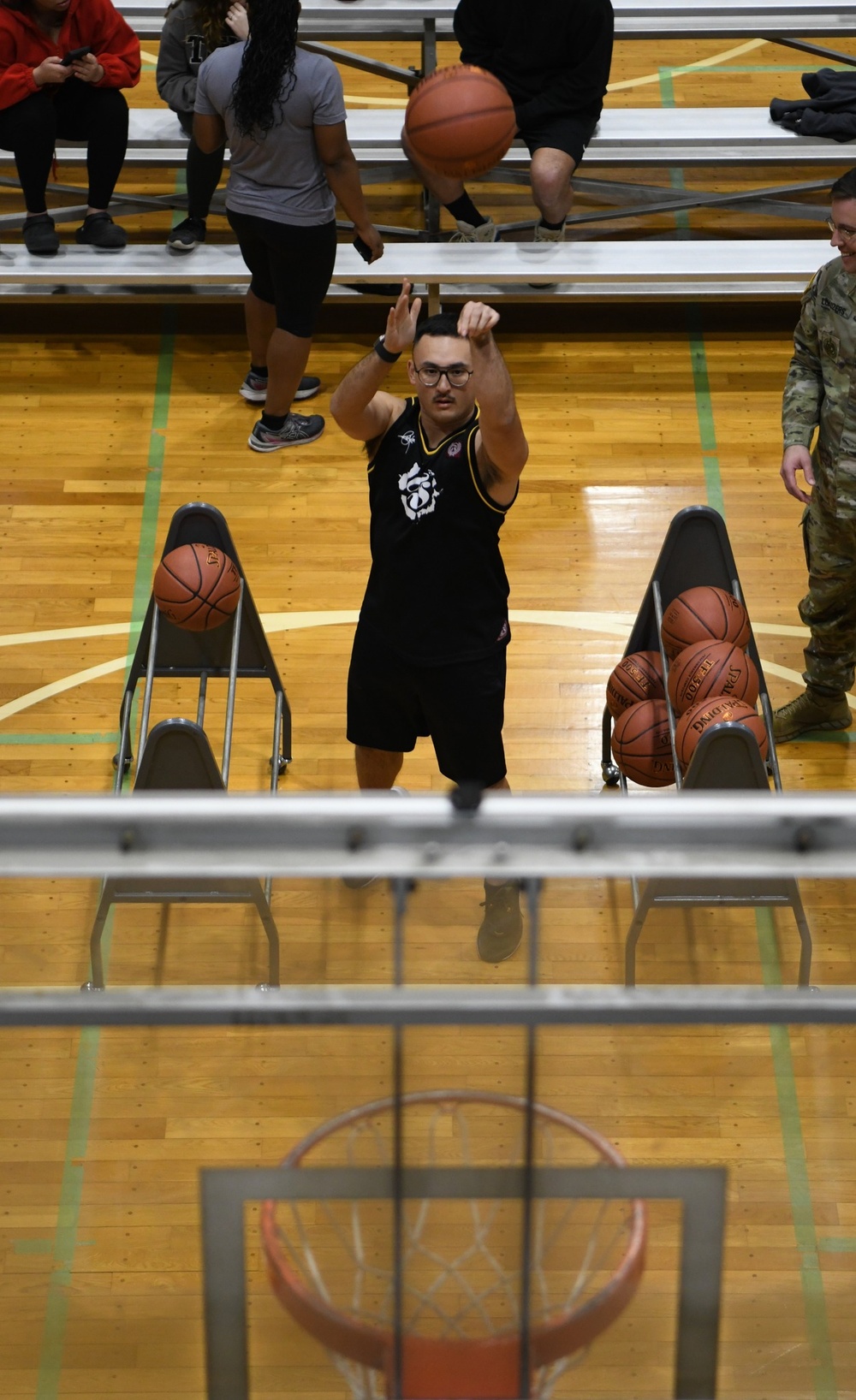 Competitors come out for intramural free throw shootout event at Camp Zama