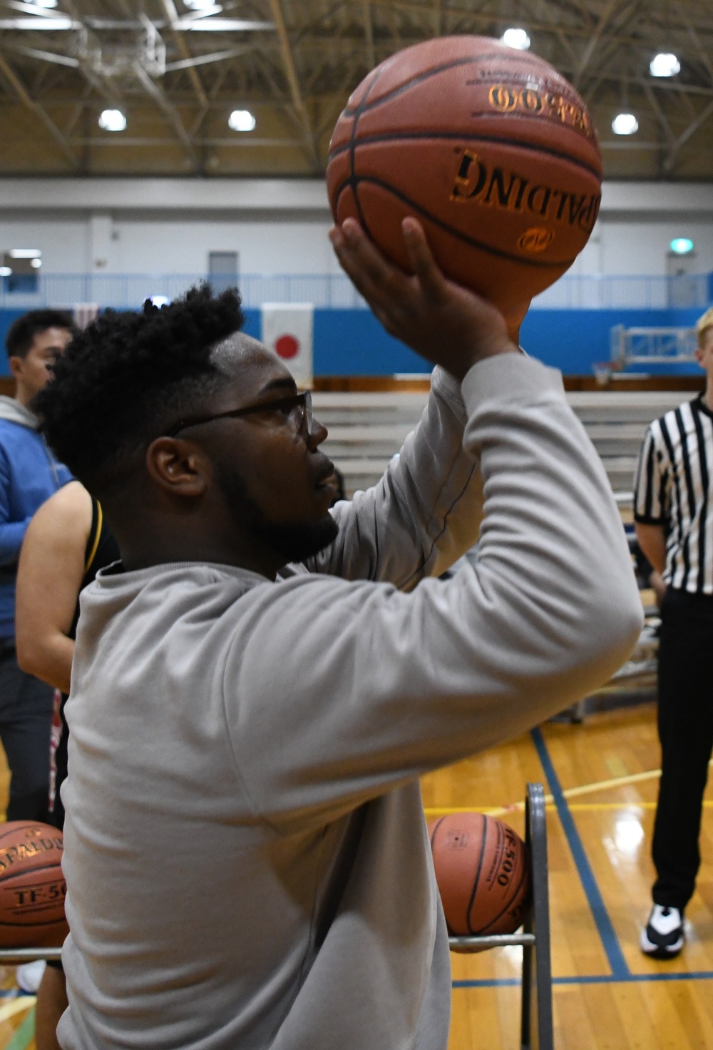 Competitors come out for intramural free throw shootout event at Camp Zama