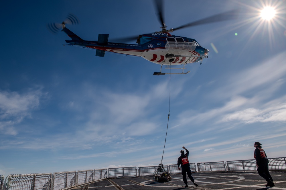 Coast Guard Cutter Polar Star (WAGB 10) breaks channel to McMurdo Station, Antarctica