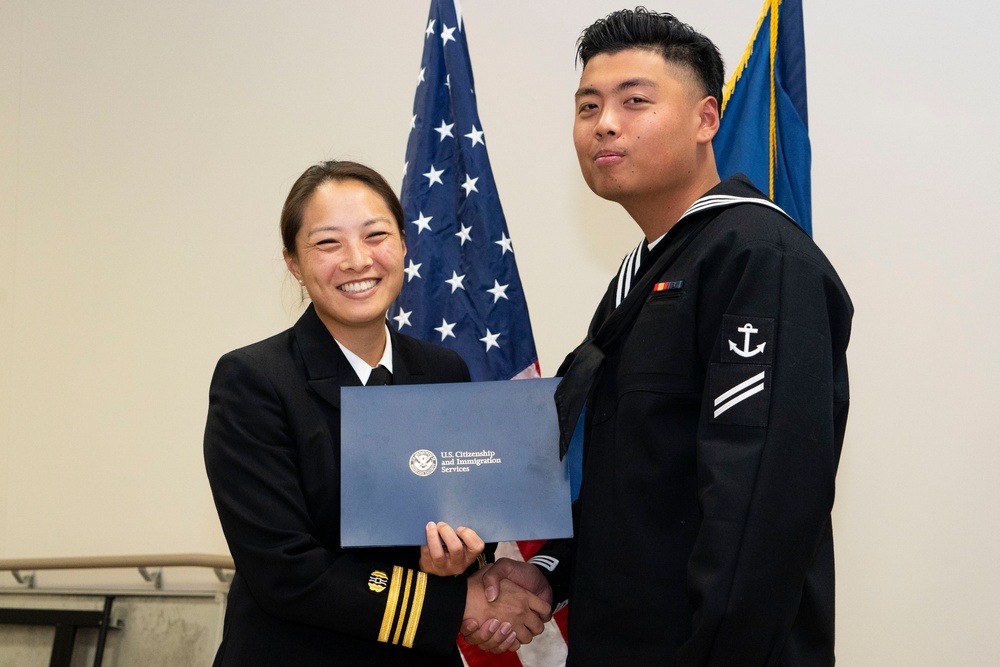 Naturalization Ceremony Onboard CFAY