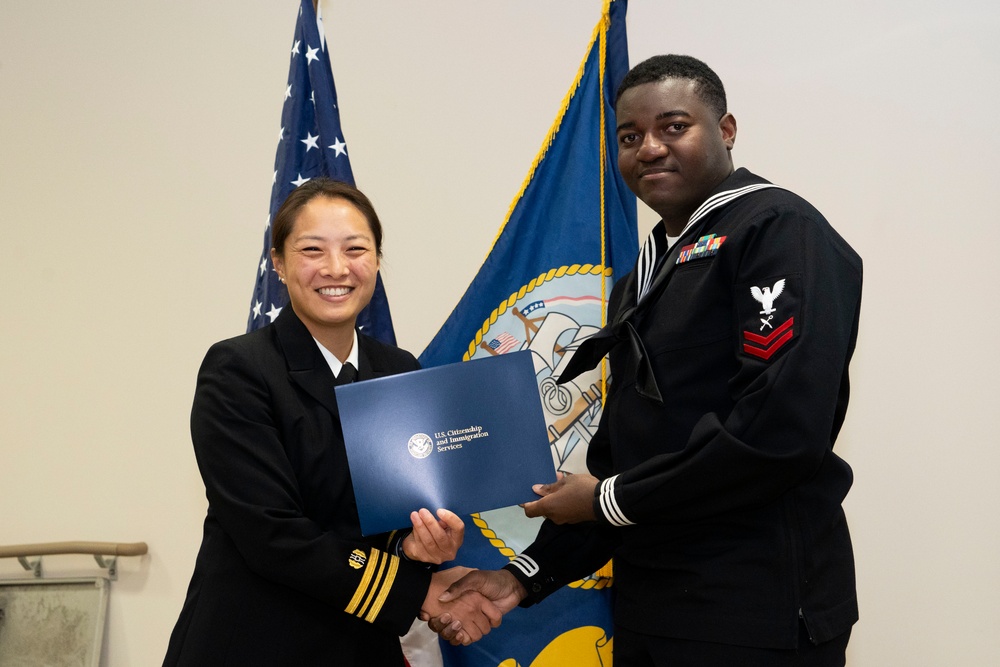 Naturalization Ceremony Onboard CFAY