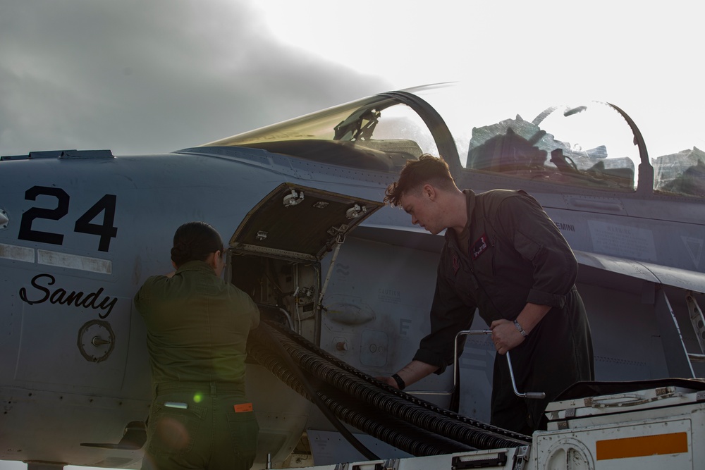 Loading up: VMFA-232 train armed in Guam