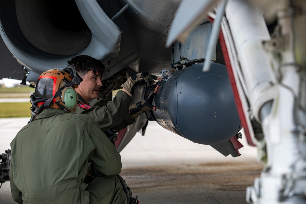 Loading up: VMFA-232 train armed in Guam