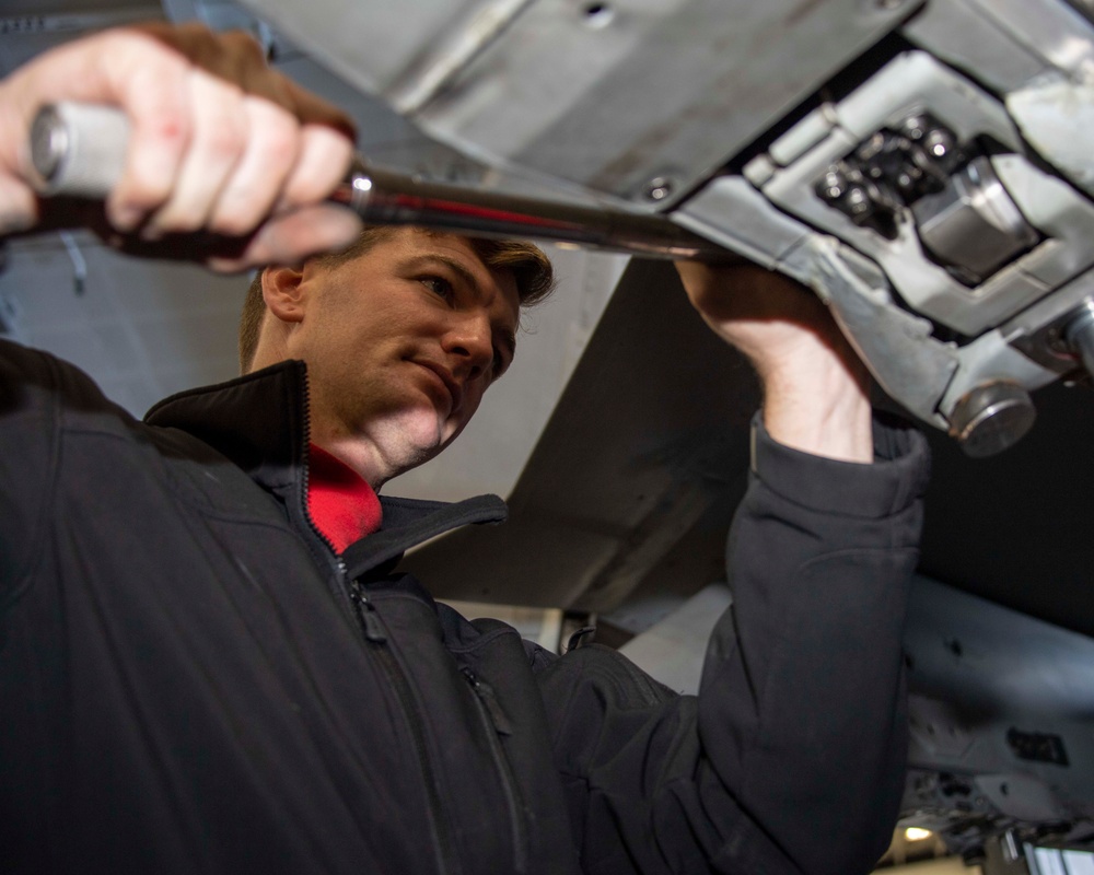 Sailor Conducts Maintenance Aboard USS Carl Vinson (CVN 70)