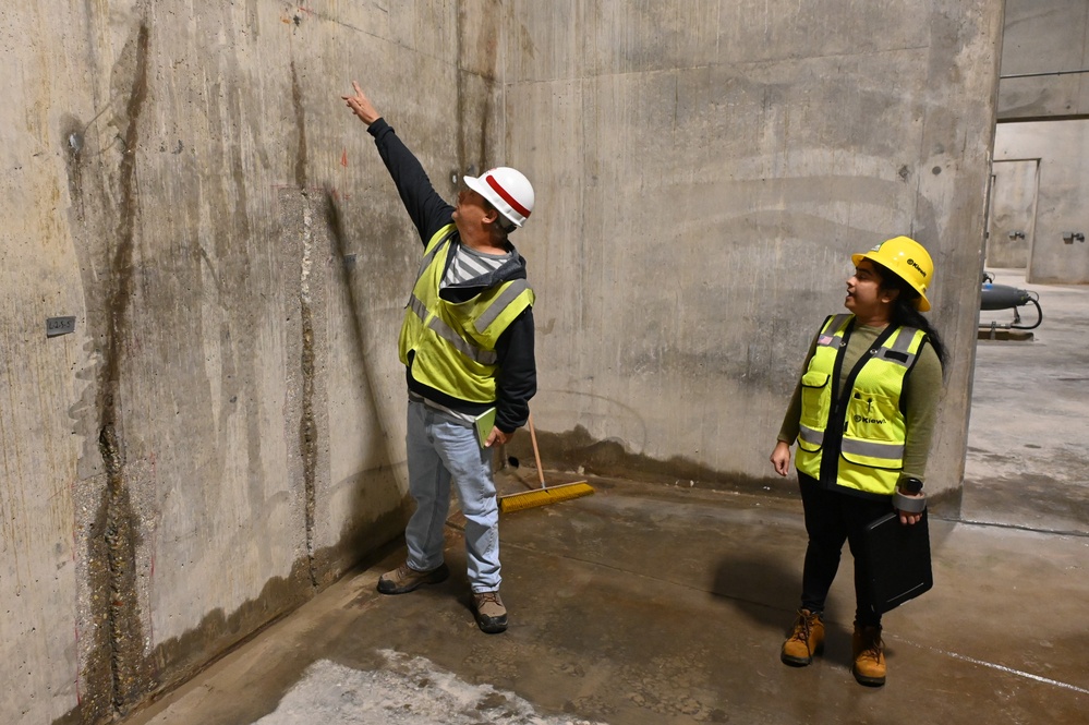 New Orleans Corps of Engineers inspects crack repair progress at London Avenue pump station