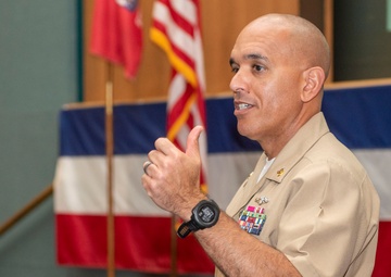 CMDCM Jordan Rosado Speaks to Sailors at Kings Bay