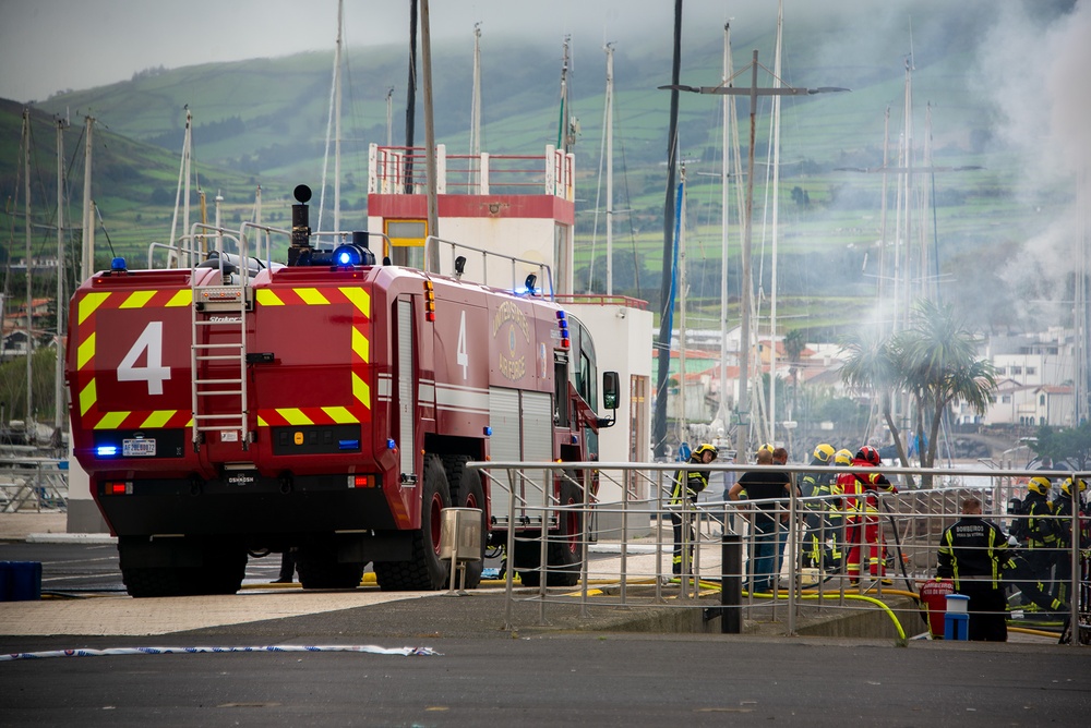 The Lajes Field Fire Department &amp; Spill Team come to the rescue