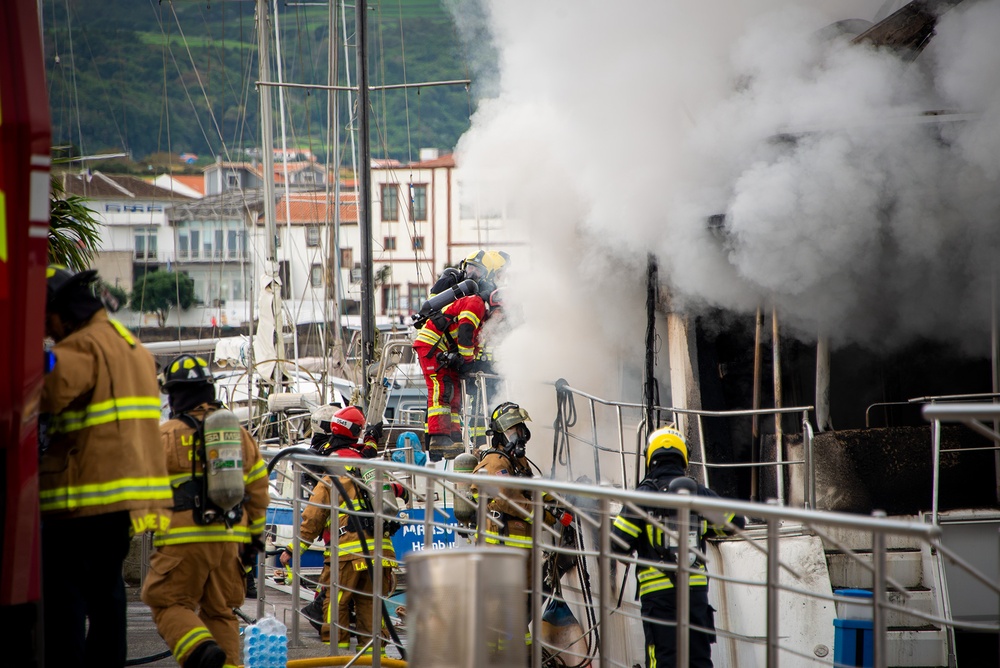 The Lajes Field Fire Department &amp; Spill Team come to the rescue