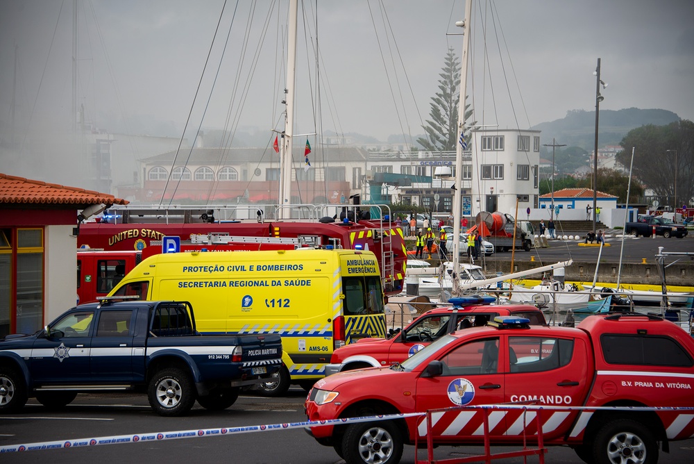 The Lajes Field Fire Department &amp; Spill Team come to the rescue