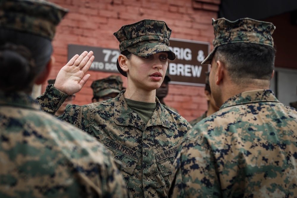 Cpl. De Oliveira Reenlistment Ceremony
