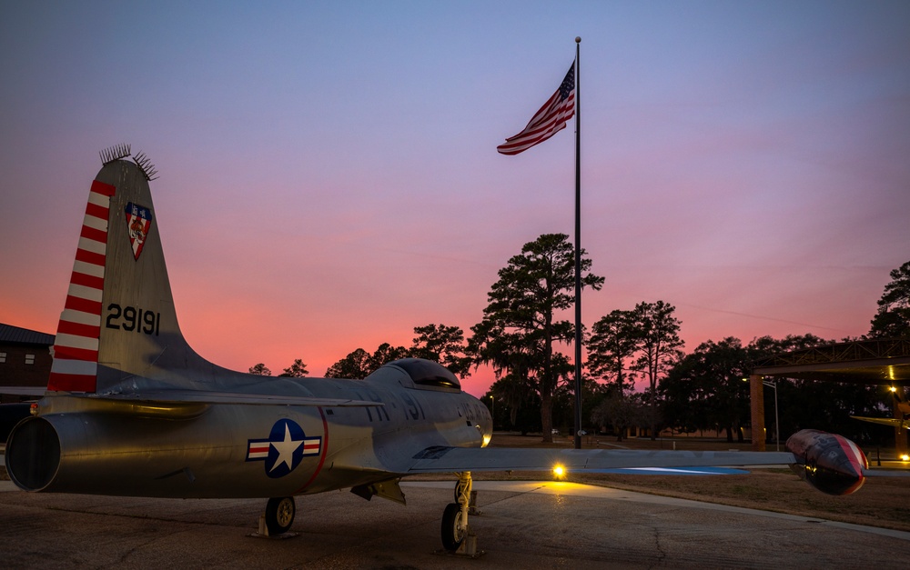 Sun rises on a cold morning at Moody AFB