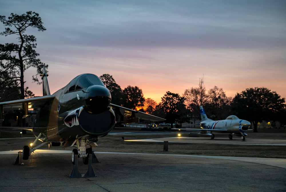 Sun rises on a cold morning at Moody AFB