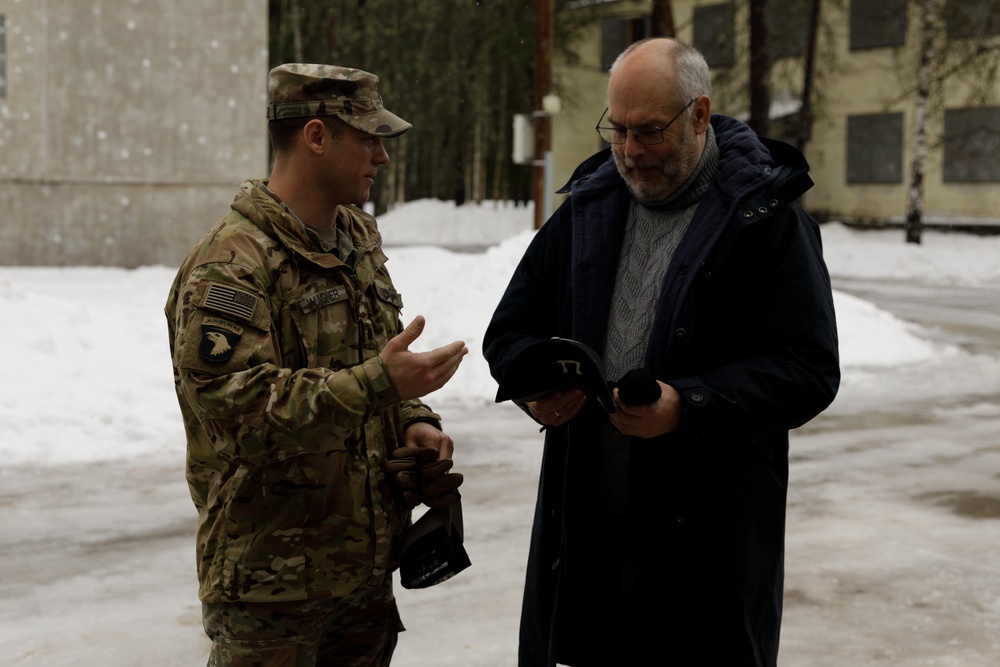 President of Estonia joins U.S. Ambassador to Estonia on camp tour showcasing Rakkasans capabilities
